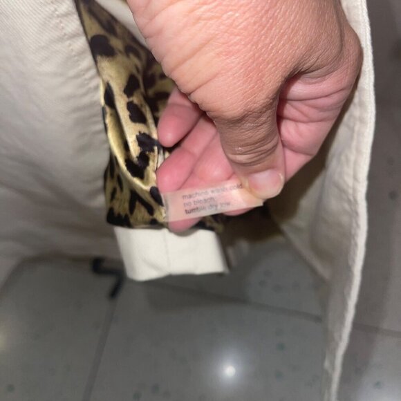 Twenty Second 22 Womens Duster Coat Size Large White Pockets Military Lined - Picture 9 of 10